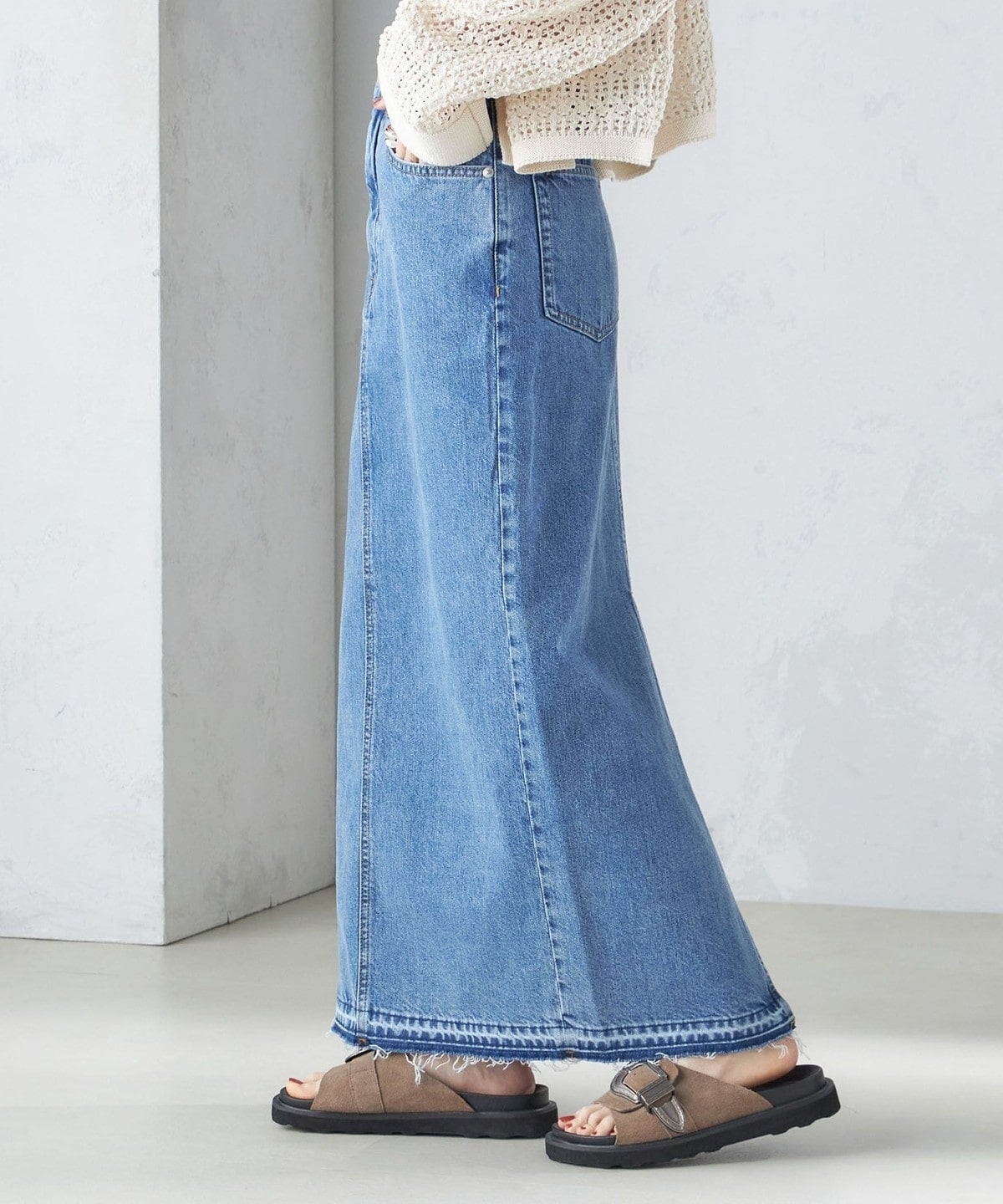 〈洗濯機可能〉Ｉライン デニム スカート 24SS