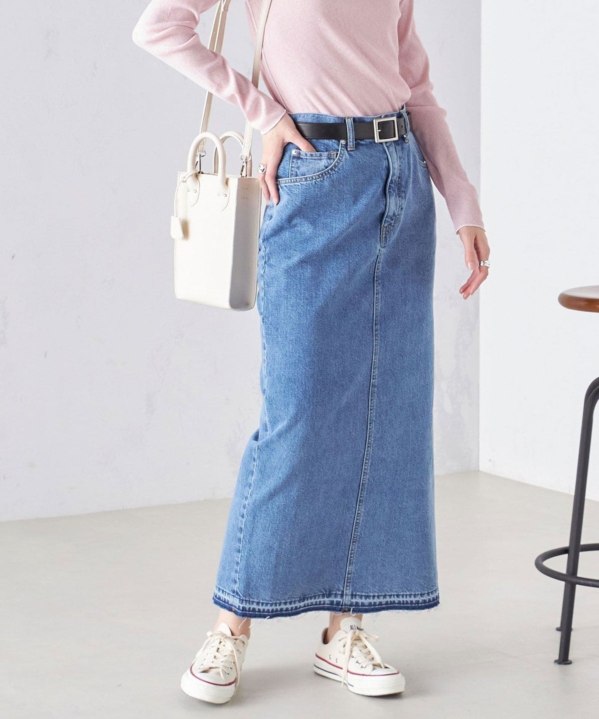 〈洗濯機可能〉Ｉライン デニム スカート 24SS