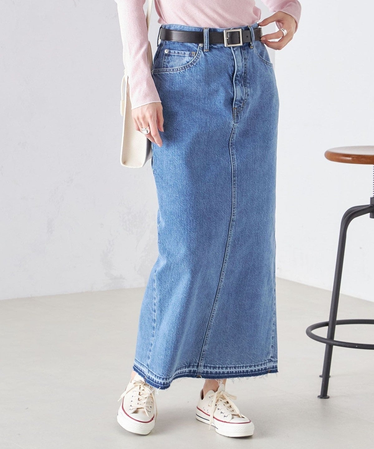 〈洗濯機可能〉Ｉライン デニム スカート 24SS