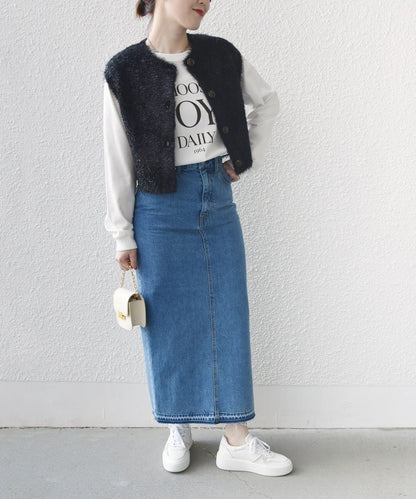 〈洗濯機可能〉Ｉライン デニム スカート 24SS