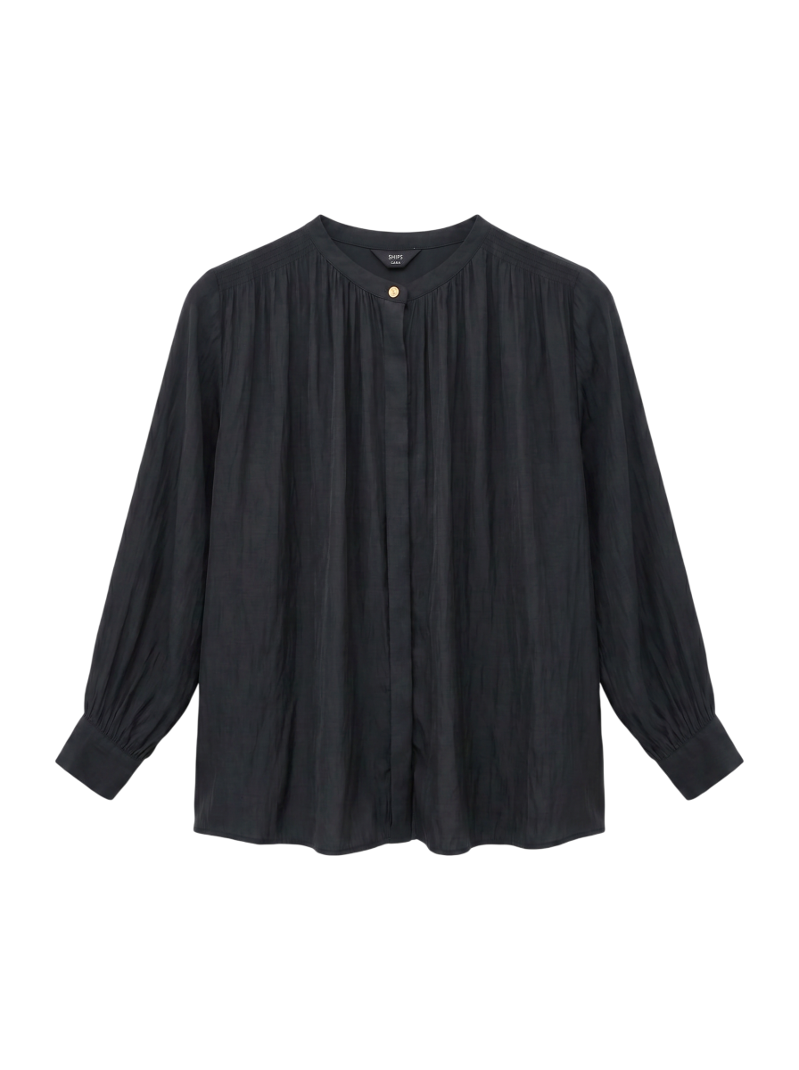 21:VINTAGE SATIN GATHER SHIRTS