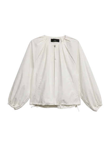 SHIPS Primary Navy Label:〈手洗い可能〉タイプライター ギャザー ブルゾン
