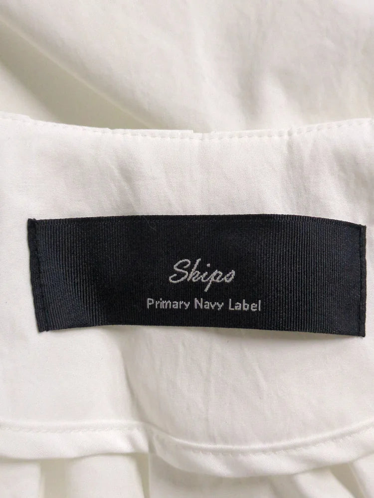 SHIPS Primary Navy Label:〈手洗い可能〉タイプライター ギャザー ブルゾン