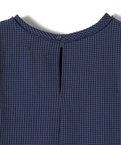 0 x ones:〈洗濯機可能〉サッカー ウエスト ペプラム ブラウス