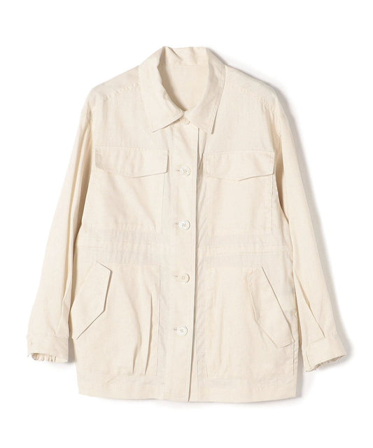 〈手洗い可能〉綿麻 ミリタリー オーバー ジャケット