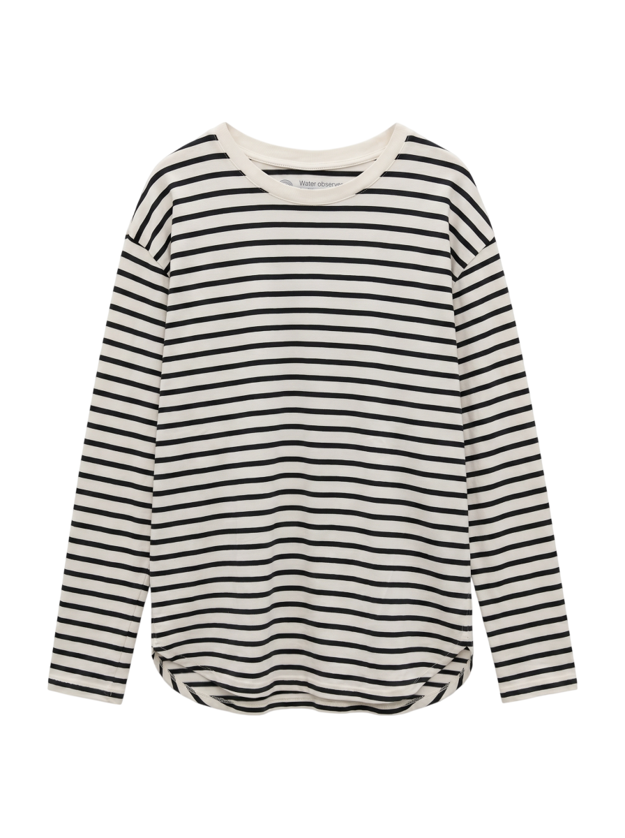 SHIPS any:〈吸水速乾〉ラウンドヘム ロングスリーブ ワイド TEE