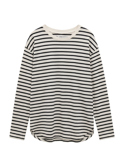SHIPS any:〈吸水速乾〉ラウンドヘム ロングスリーブ ワイド TEE