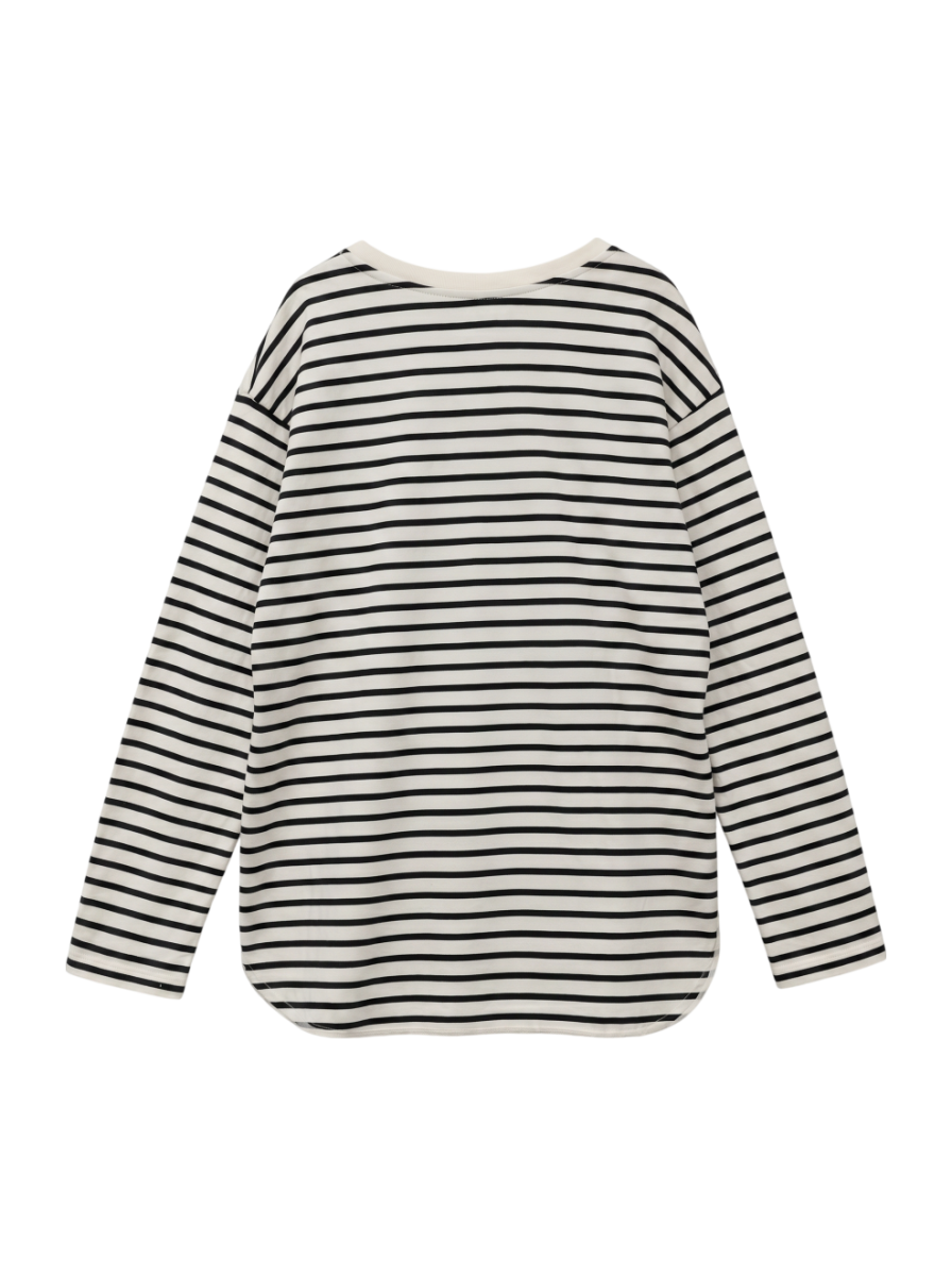 SHIPS any:〈吸水速乾〉ラウンドヘム ロングスリーブ ワイド TEE