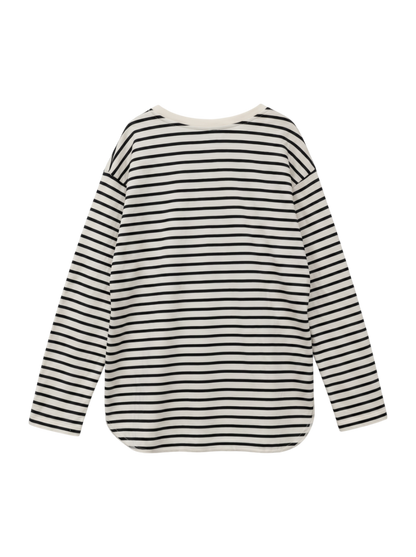 SHIPS any:〈吸水速乾〉ラウンドヘム ロングスリーブ ワイド TEE