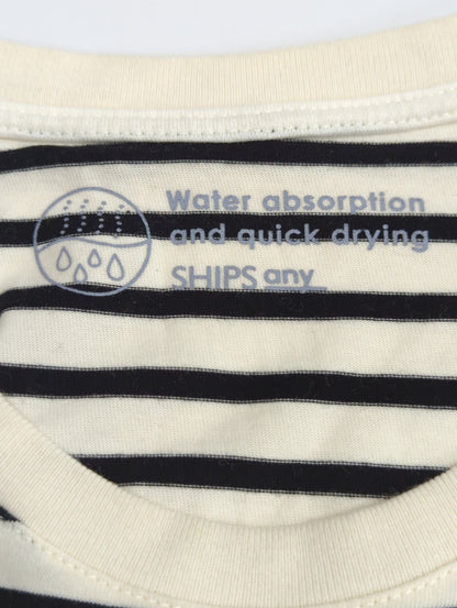 SHIPS any:〈吸水速乾〉ラウンドヘム ロングスリーブ ワイド TEE