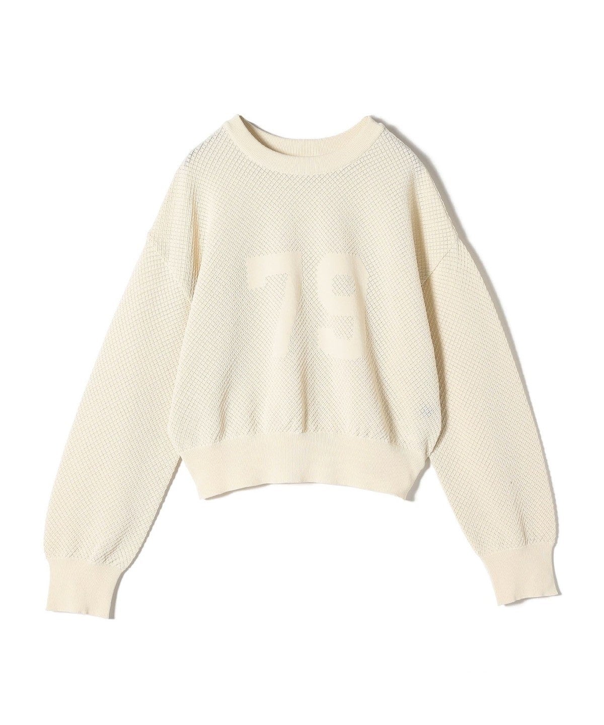 〈手洗い可能〉透かし編み ロゴ プルオーバー