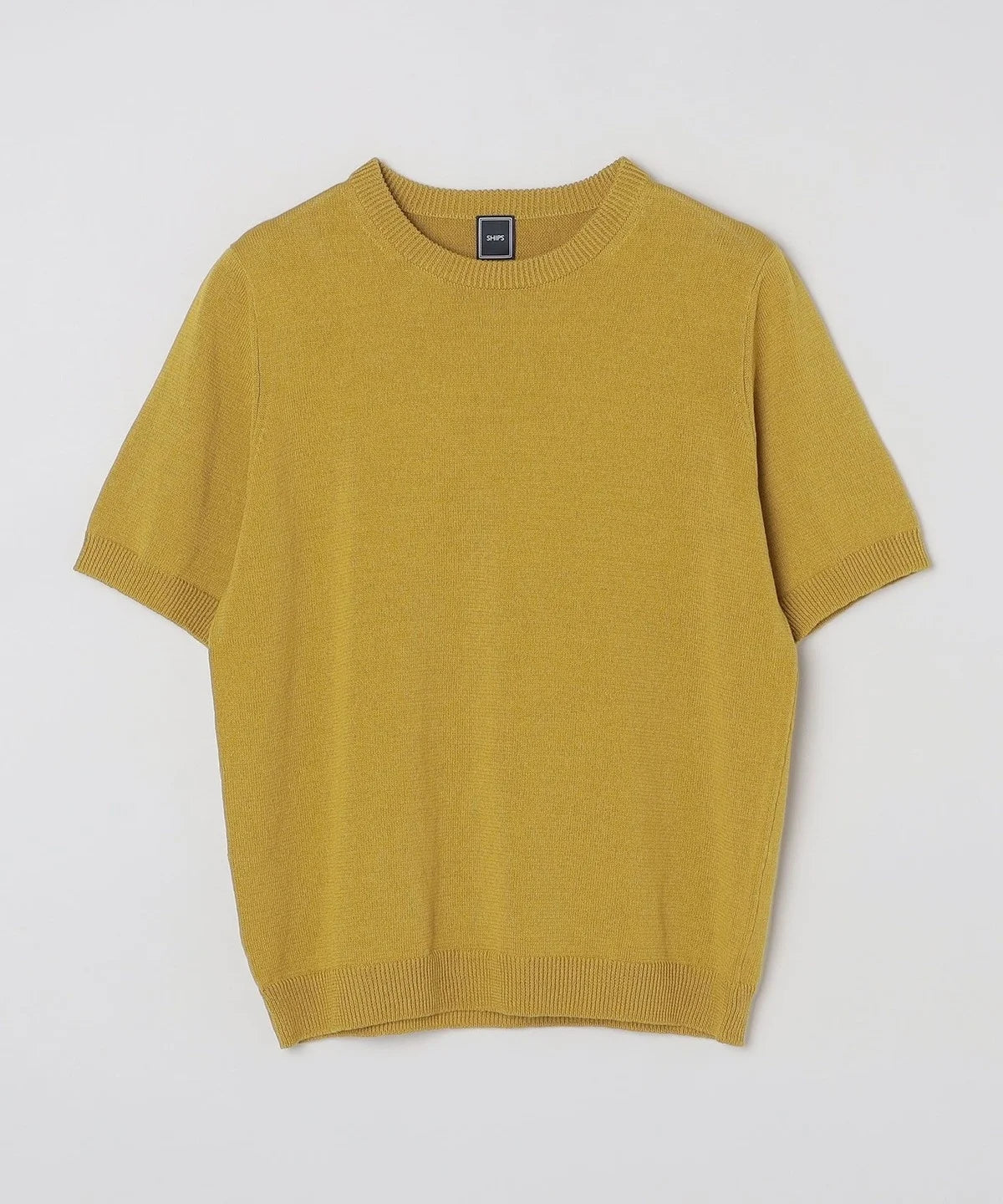 SHIPS: ラグジュアリー コットン リネン クルーネック ニット Tシャツ