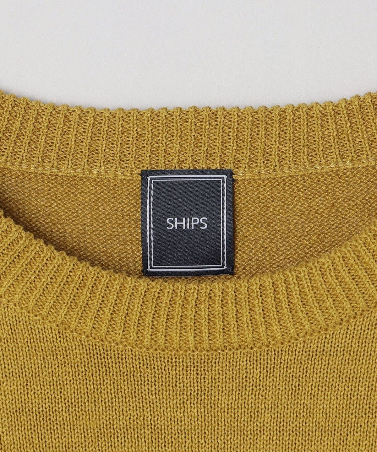 SHIPS: ラグジュアリー コットン リネン クルーネック ニット Tシャツ