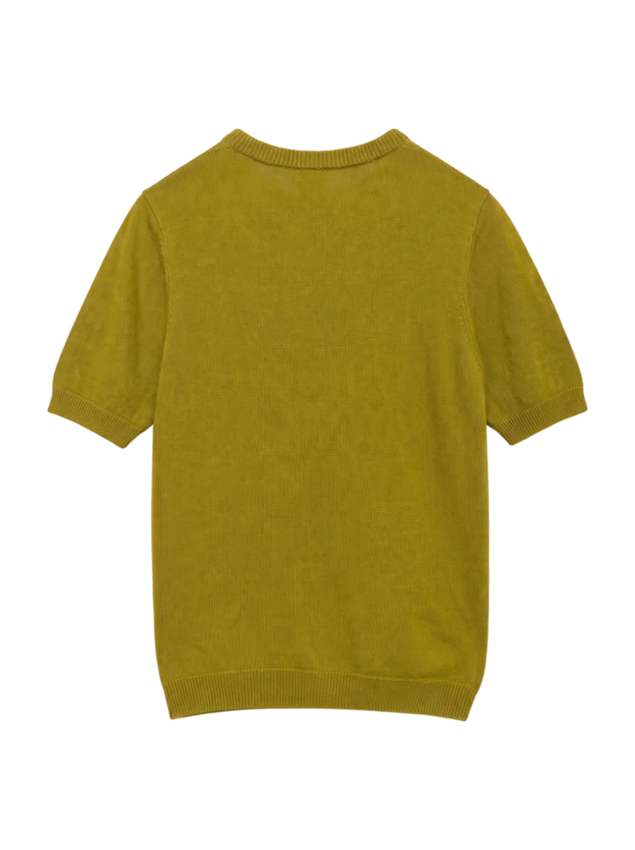 SHIPS: ラグジュアリー コットン リネン クルーネック ニット Tシャツ