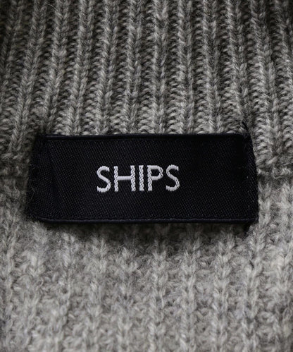 SHIPS: 両畦編み ラム/カシミヤブレンド ボトルネック ニット