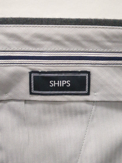 SHIPS: <手洗い可能＞ライトサキソニー ノープリーツ スラックス
