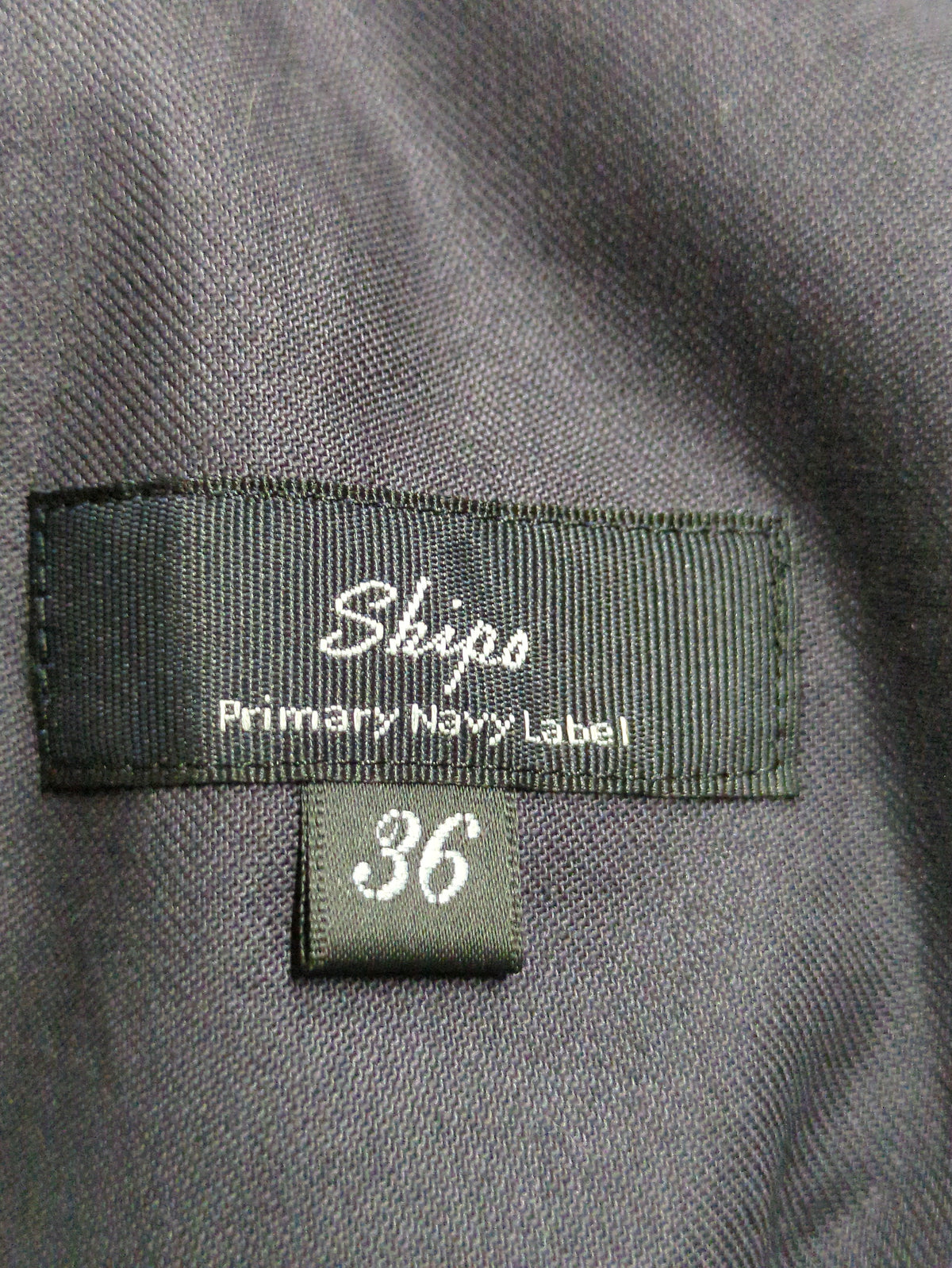 SHIPS Primary Navy Label:麻混 ストライプ ストレッチ テーパード パンツ