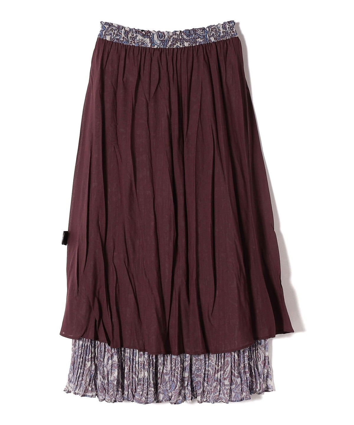 〈手洗い可能〉楊柳 プリーツ ペイズリー ティアード スカート