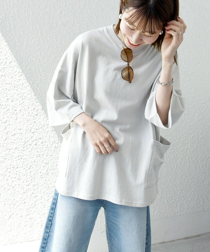 SHIPS any: COTTON USA ドルマン サイド ポケット Tシャツ 24SS