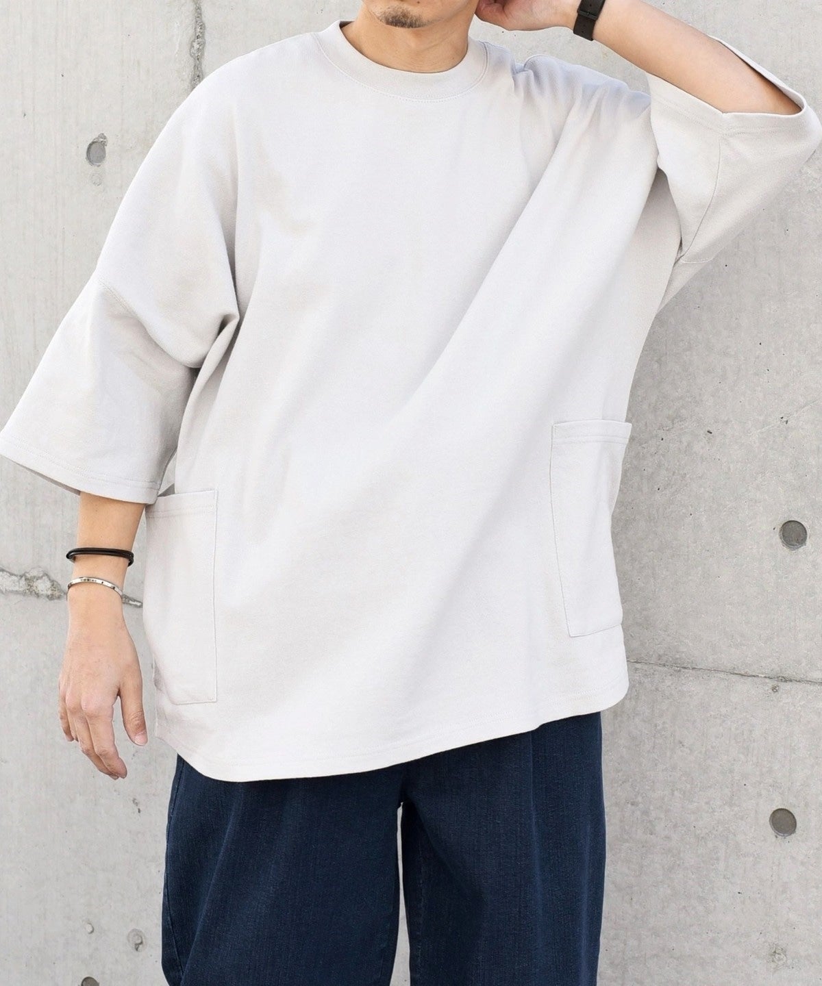 SHIPS any: COTTON USA ドルマン サイド ポケット Tシャツ 24SS