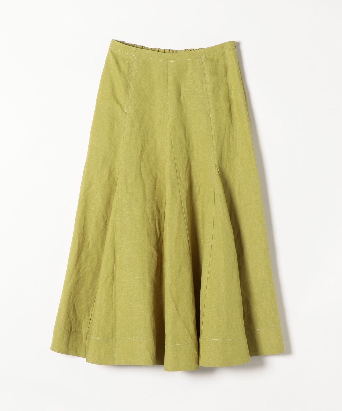 SHIPS any:〈手洗い可能〉リネン ミックス ランダム フレア スカート