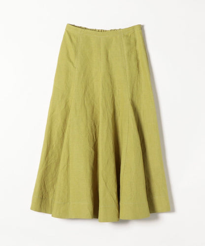 SHIPS any:〈手洗い可能〉リネン ミックス ランダム フレア スカート