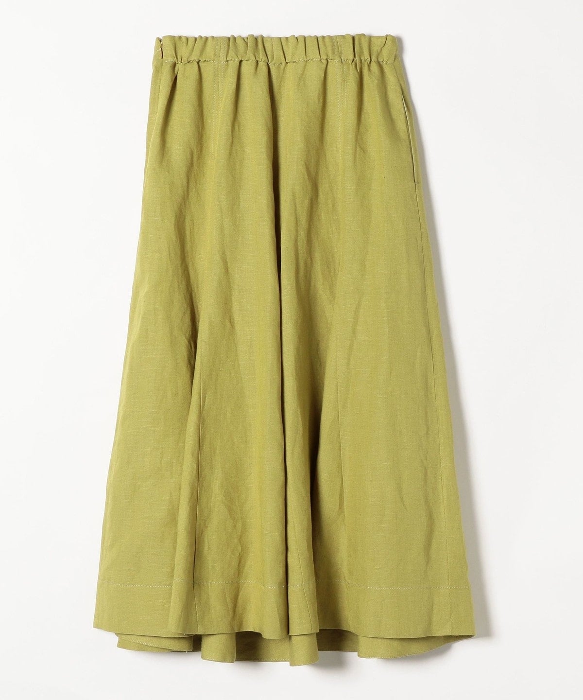 SHIPS any:〈手洗い可能〉リネン ミックス ランダム フレア スカート