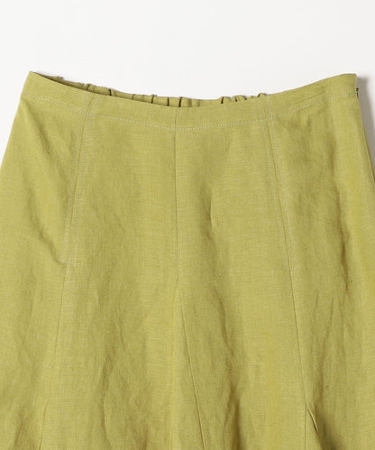 SHIPS any:〈手洗い可能〉リネン ミックス ランダム フレア スカート