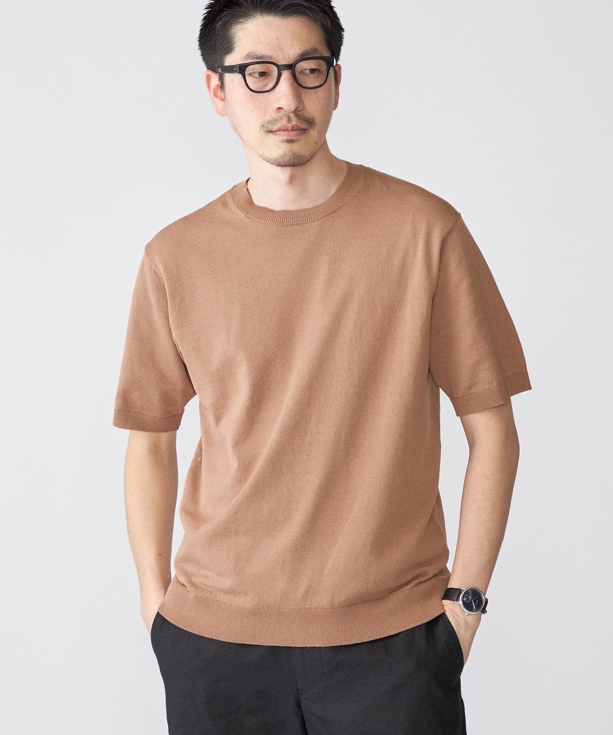 SHIPS: 〈手洗い可能〉 14ゲージ TEXBRID(R) リネン ニット Tシャツ
