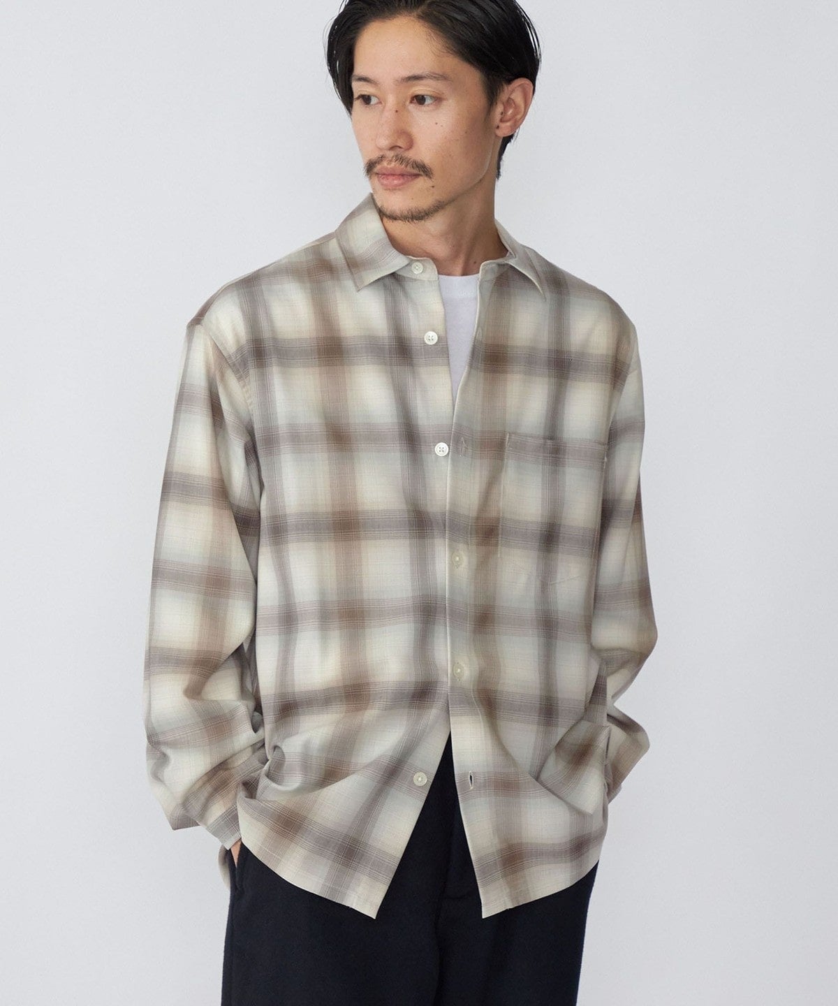 SHIPS:〈ウォッシャブル〉テックウール リラックスフィット レギュラーカラー シャツ 22FW