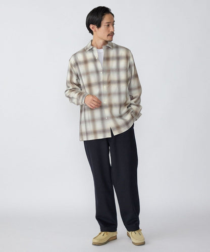 SHIPS:〈ウォッシャブル〉テックウール リラックスフィット レギュラーカラー シャツ 22FW