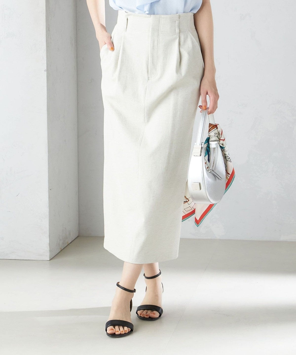 〈手洗い可能 / UVカット〉ドライ オックス タック タイト スカート