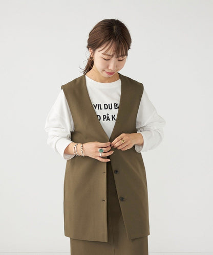 SHIPS any:〈ウォッシャブル〉ノーカラー ジレ