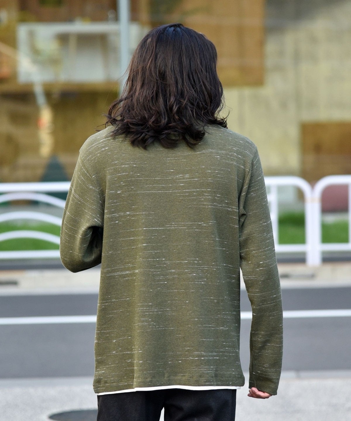 SHIPS: ワッフル フェイクレイヤード クルーネック Tシャツ (ロンT)