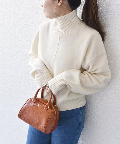〈手洗い可能〉ウールカシミヤ センターシームタートルネック