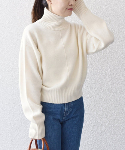 〈手洗い可能〉ウールカシミヤ センターシームタートルネック