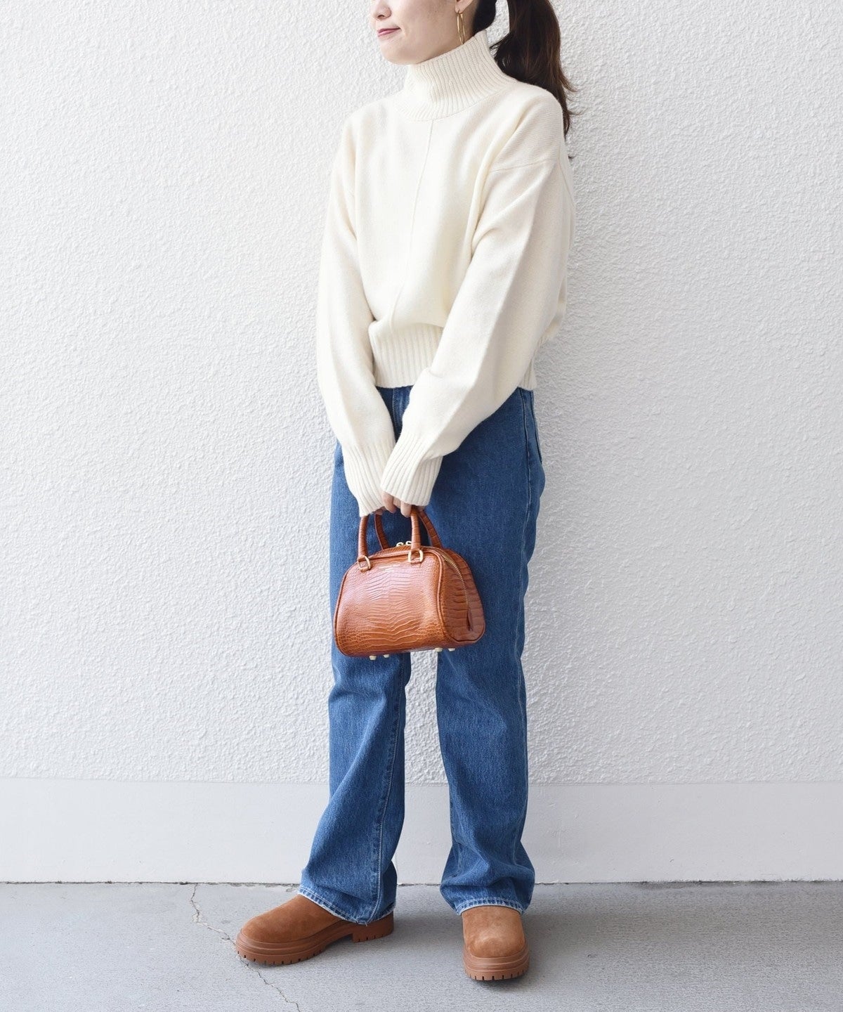 〈手洗い可能〉ウールカシミヤ センターシームタートルネック