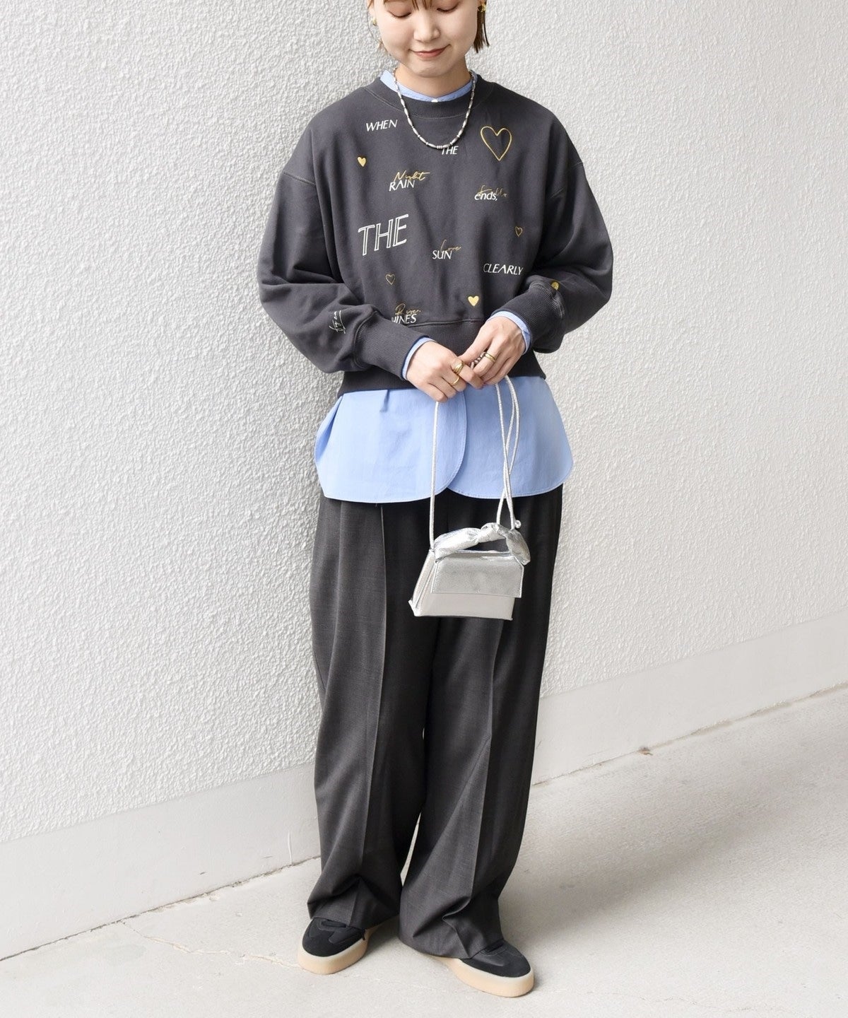 【WEB限定】〈手洗い可能〉プリント 刺繍 ロゴ スウェット