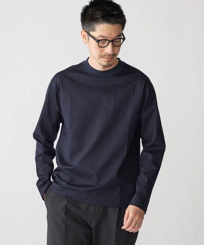 SHIPS: コットン ハイゲージ ポンチ ライト ロングスリーブ Tシャツ