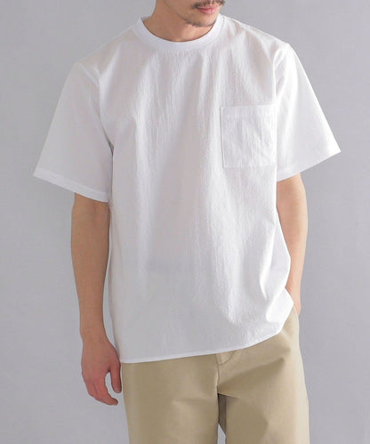 SHIPS: COOLMAX(R) シアサッカー クルーネック Tシャツ