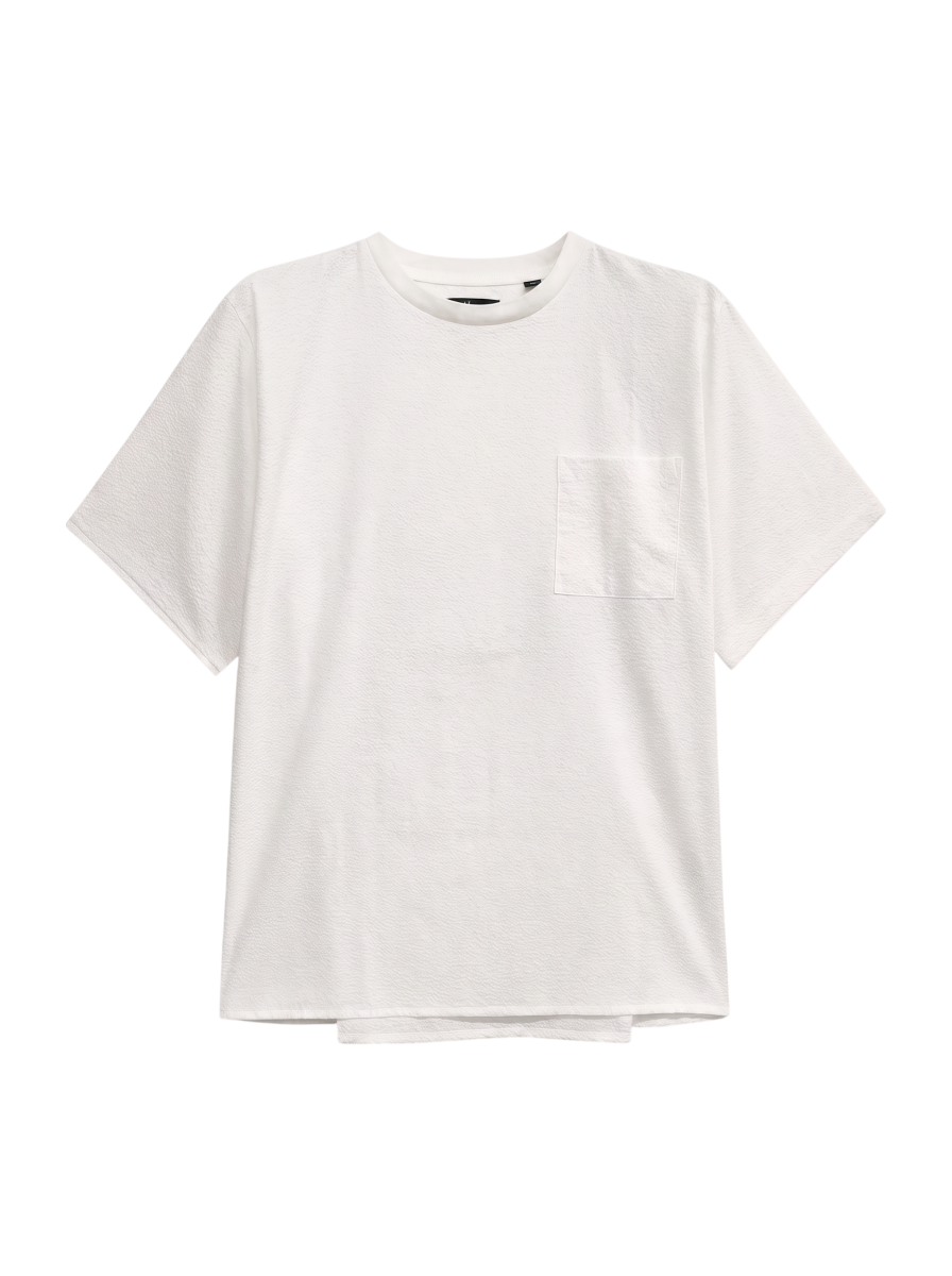 SHIPS: COOLMAX(R) シアサッカー クルーネック Tシャツ
