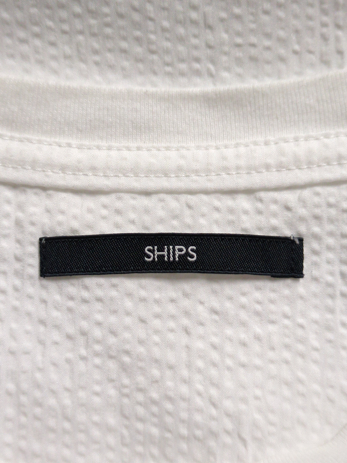 SHIPS: COOLMAX(R) シアサッカー クルーネック Tシャツ