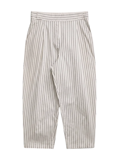 TWILL STRIPE TUCK PANTS