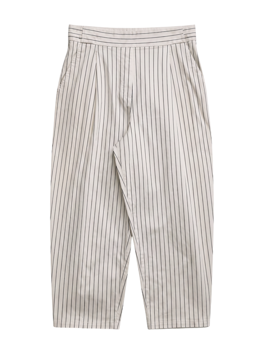 TWILL STRIPE TUCK PANTS