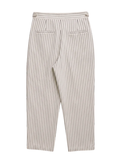 TWILL STRIPE TUCK PANTS