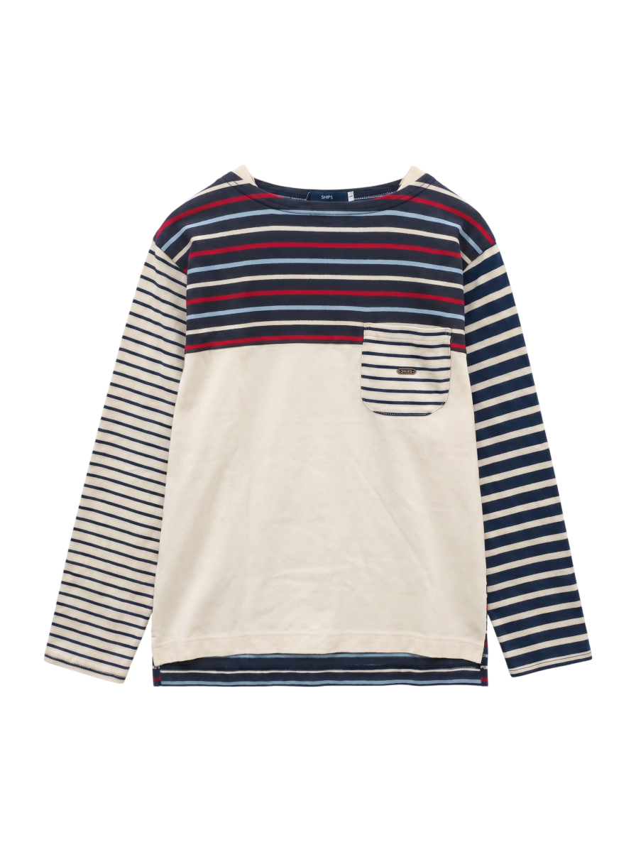 SHIPS KIDS:145〜160cm / オーガニック コットン ボーダー カットソー