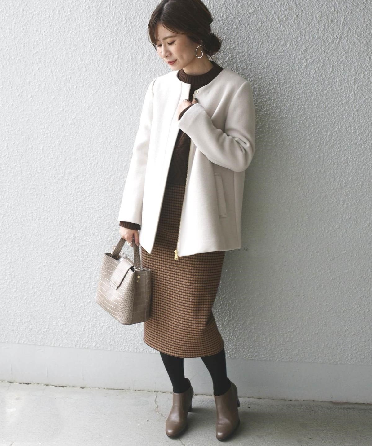 Khaju:ノーカラーミディ2WAYコート19FW