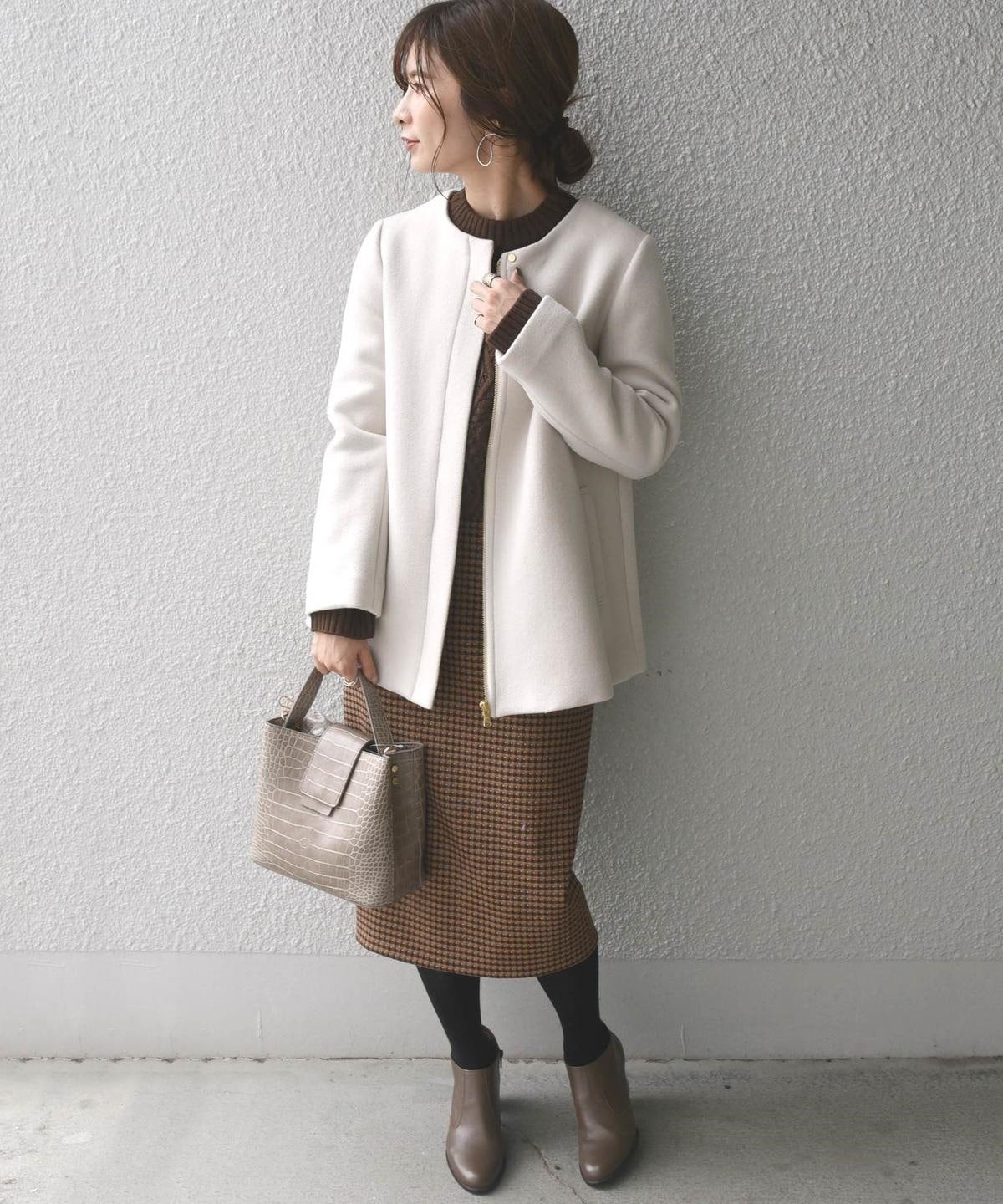Khaju:ノーカラーミディ2WAYコート19FW