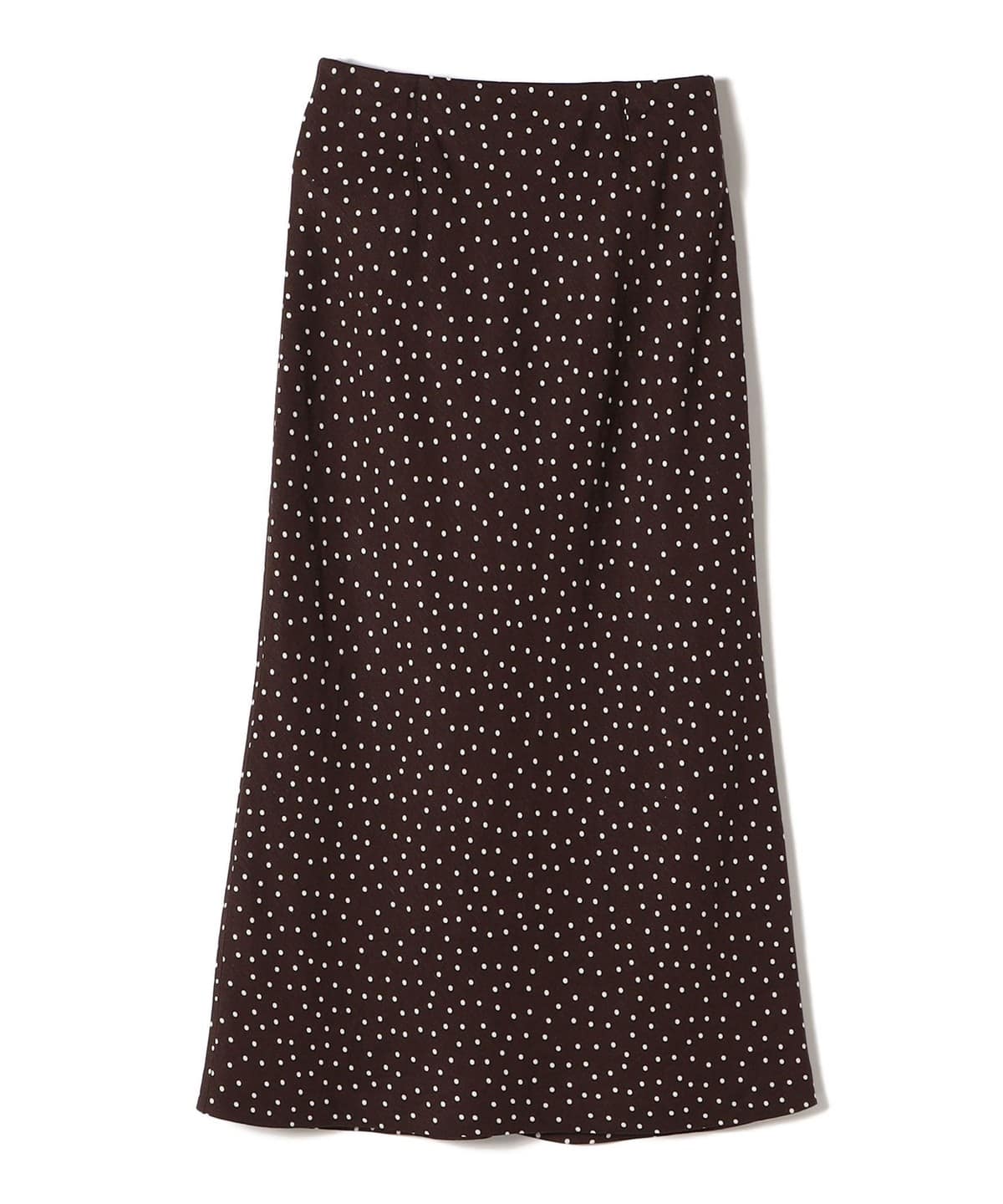 〈手洗い可能〉リネンレーヨンドット/ソリッドセミフレアスカート