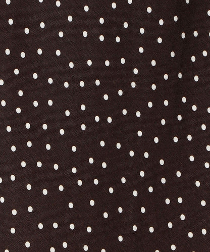 〈手洗い可能〉リネンレーヨンドット/ソリッドセミフレアスカート